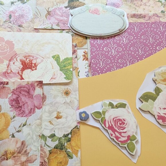 Pink Floral Craft Papers for Junk Journals/Scrapbooking/Card Making - Picture 3 of 5